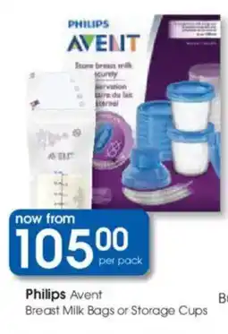 Clicks Philips Avent Breast Milk Bags or Storage Cups offer