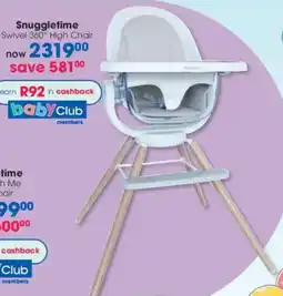 Clicks Snuggletime Swivel 360° High Chair offer