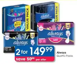 Clicks Always Quattro Packs offer