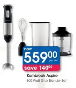 Clicks Kambrook Aspire 800 Watt Stick Blender Set offer