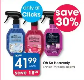 Clicks Oh So Heavenly Fabric Perfume offer