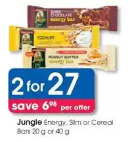 Clicks Jungle Energy, Slim or Cereal Bars offer
