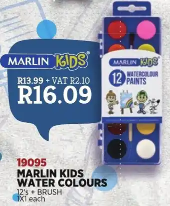 Africa Cash and Carry Marlin Kids Water Colours 12's Brush offer