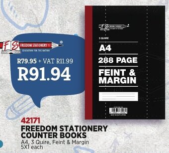 Africa Cash and Carry Freedom Stationery Counter Books offer
