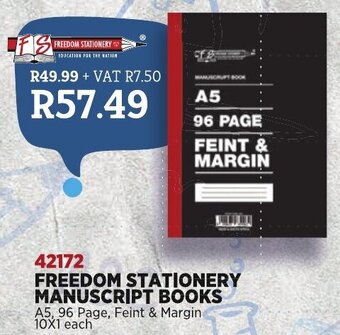 Africa Cash and Carry Freedom Stationery Manuscript Books offer