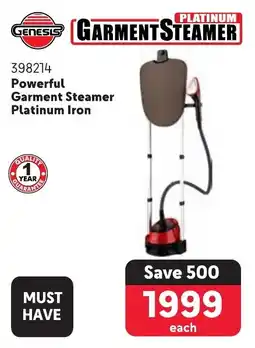 Makro Genesis Powerful Garment Steamer Platinum Iron offer