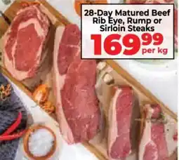 Food Lover's Market 28-Day Matured Beef Rib Eye, Rump or Sirloin Steaks offer