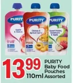 Elite Cash & Carry Purity Baby Food Pouches Assorted offer
