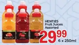 Elite Cash & Carry Henties Fruit Juices Assorted offer