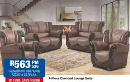 OK Furniture 4-Piece Diamond Lounge Suite offer