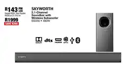 OK Furniture SKYWORTH 2.1 Channel Soundbar with Wireless Subwoofer offer