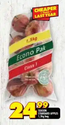 Shoprite SEASON STANDARD APPLES 1,5kg bag offer