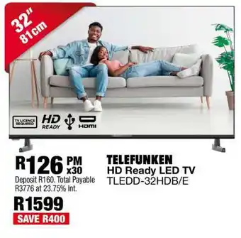 OK Furniture TELEFUNKEN HD Ready LED TV TLEDD-32HDB/E offer