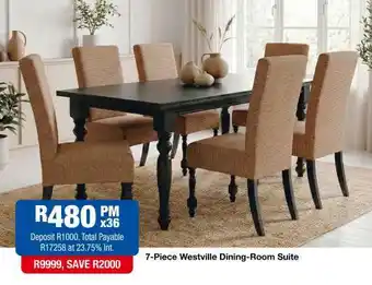 OK Furniture 7-Piece Westville Dining-Room Suite offer