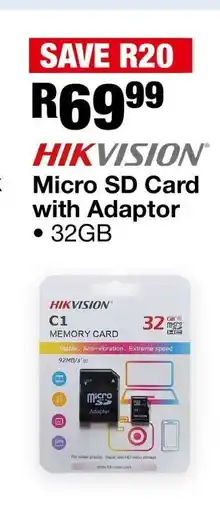OK Furniture HIKVISION Micro SD Card with Adaptor offer