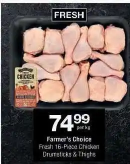Checkers Farmer's Choice Fresh 16-Piece Chicken Drumsticks & Thighs offer