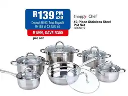 OK Furniture 12-Piece Stainless Steel Pot Set offer