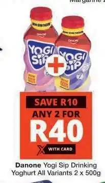 Checkers Danone Yogi-Sip Drinking Yoghurt offer
