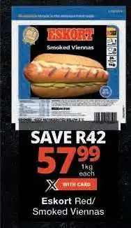Checkers ESKORT RED/SMOKED VIENNAS offer