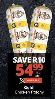 Checkers Goldi Chicken Polony offer