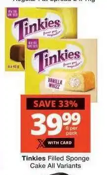 Checkers Tinkies Filled Sponge Cake All Variants offer