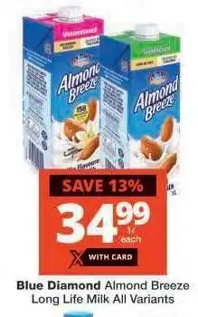Checkers Blue Diamond Almond Breeze Long Life Milk offer