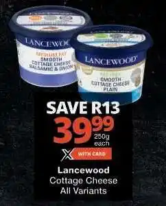 Checkers LANCEWOOD Cottage Cheese offer