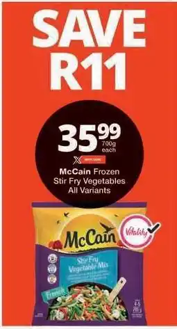 Checkers McCain Frozen Stir Fry Vegetables offer
