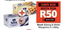Checkers Stork Baking & White Margarine 2 x 500g offer