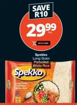 Checkers SPEKKO LONG GRAIN PARBOILED WHITE RICE offer