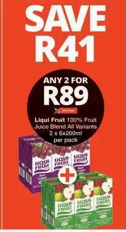 Checkers Liqui Fruit 100 % Fruit Juice Blend offer
