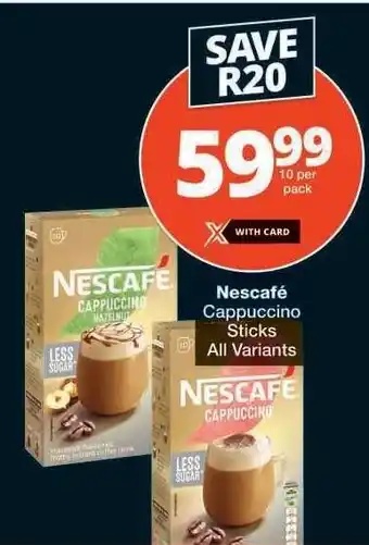 Checkers Nescafé Cappuccino Sticks offer