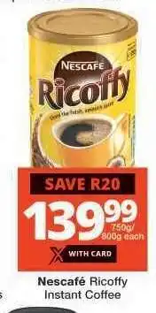Checkers NESCAFÉ Ricoffy Instant Coffee offer