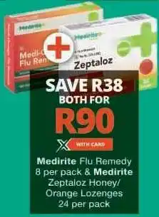 Checkers Medirite Flu Remedy & Zeptaloz Lozenges offer
