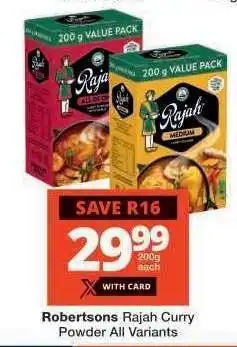 Checkers ROBERTSONS RAJAH CURRY POWDER all variants offer