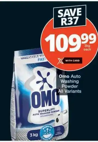 Checkers Omo Auto Washing Powder offer