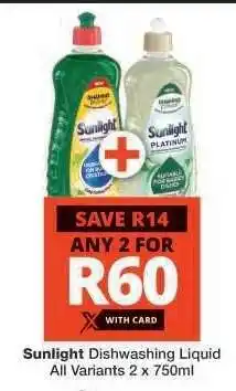 Checkers Sunlight Dishwashing Liquid offer