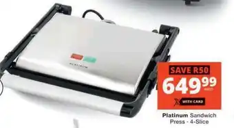 Checkers Platinum Sandwich Press - 4-Slice offer