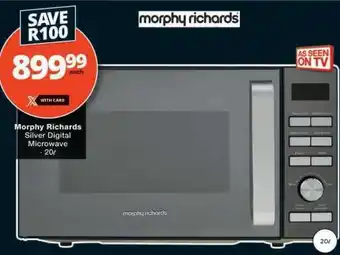 Checkers Morphy Richards Silver Digital Microwave - 20L offer