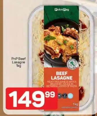 Pick n Pay PnP Beef Lasagne 1kg offer