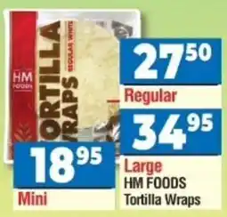 DB Cash And Carry HM Foods Tortilla Wraps Regular offer
