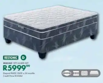 Beares Restonic macao 137cm bed set offer