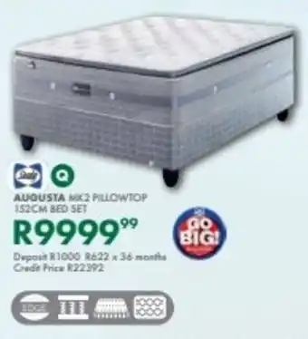 Beares Sealy augusta mk2 pillowtop 152cm bed set offer