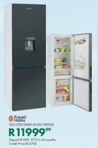 Beares Russell Hobbs dark glass fridge offer