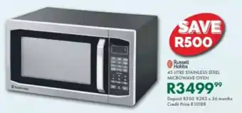 Beares Russell hobbs stainless steel microwave oven offer
