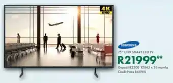 Beares Samsung 75" UHD Smart LED TV offer