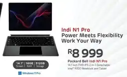 Computer Mania Packard Bell Indi N1 Pro 14.1 Inch FHD IPS 2-in-1 Detachable Intel N100 Notebook and Tablet offer