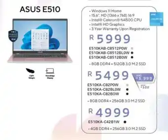 Computer Mania Asus E510 offer