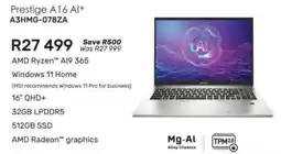 Computer Mania Msi Prestige A16 AI+ AMD Ryzen A19 365 Laptop offer