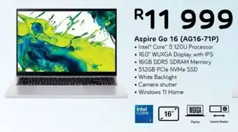 Computer Mania Acer Aspire Go 16 Intel Core 5 120U Processor Laptop offer